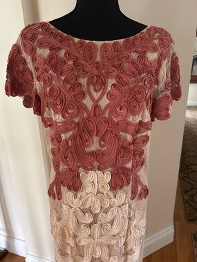 JS Collections Soutache Embroidered Two-Tone Lace Midi Dress -  Size 12-14